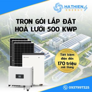 lắp đặt điện mặt trời hệ hoà lưới 500kwp